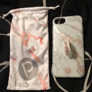 Loopy rose gold marble case